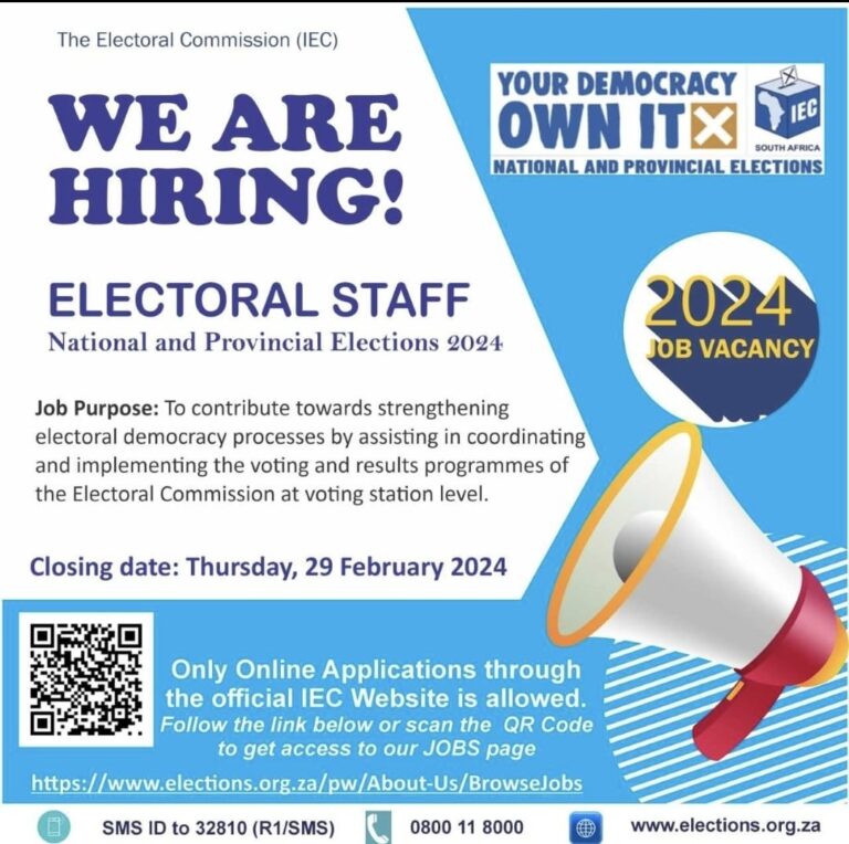 IEC E Recruitment For The National Provincial Elections 2024 George   We Are Hiring 768x764 